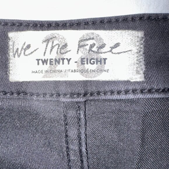 Free People "Just Float On" Flare Jeans – Washed Black, Frayed Hems – Size 28 - Picture 13 of 16